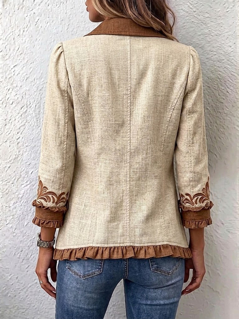 Almudena | Veste Florale Brodée avec Volants