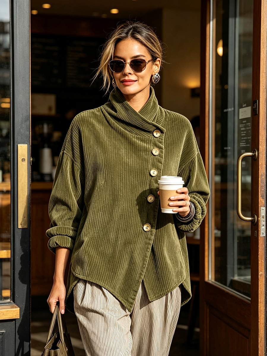 Capucine pull velours côtelé look casual chic