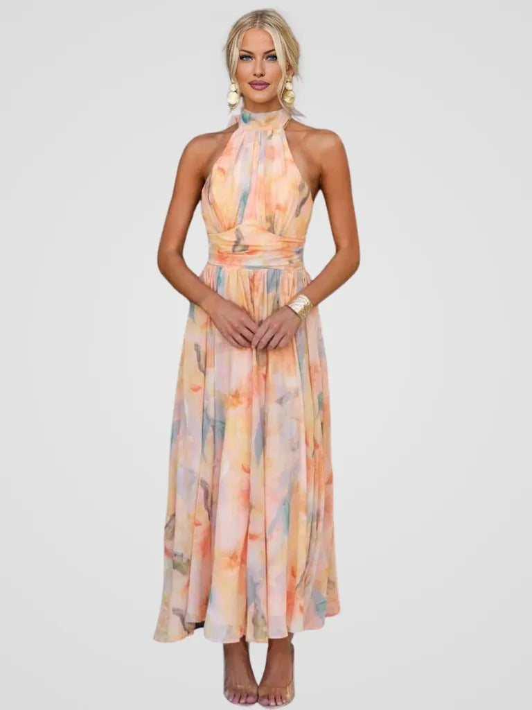 Solene | Robe d’été dos nu aux couleurs raffinées